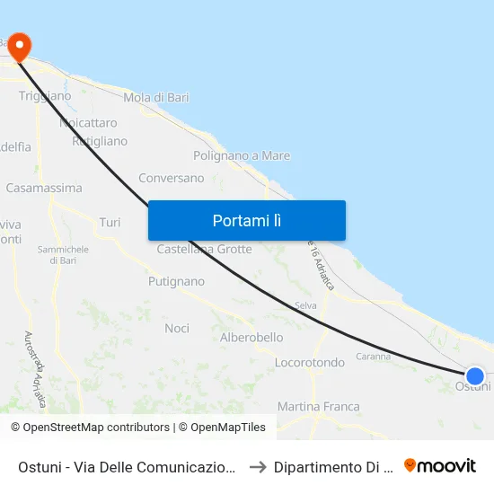 Ostuni - Via Delle Comunicazioni Ang. Via Stazione to Dipartimento Di Informatica map