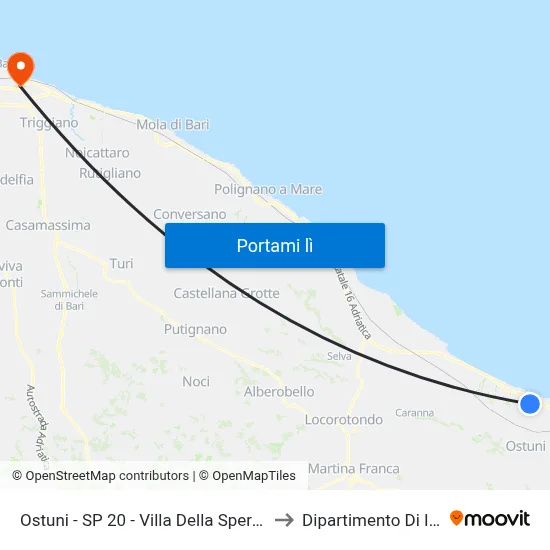 Ostuni - SP 20 - Villa Della Speranza Dir. Villanova to Dipartimento Di Informatica map