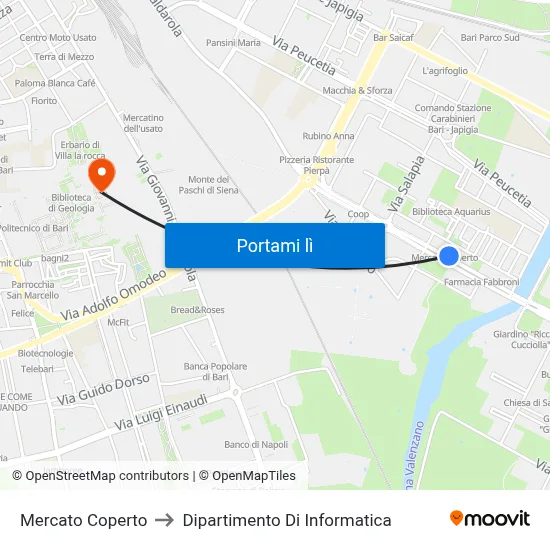 Mercato Coperto to Dipartimento Di Informatica map