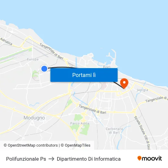 Polifunzionale Ps to Dipartimento Di Informatica map