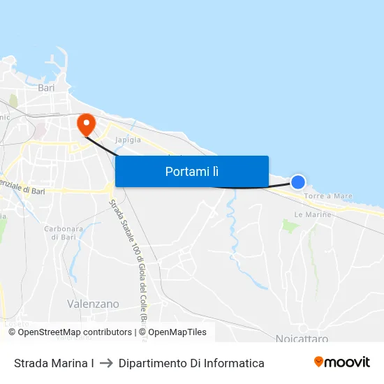 Strada Marina I to Dipartimento Di Informatica map