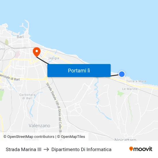 Strada Marina III to Dipartimento Di Informatica map