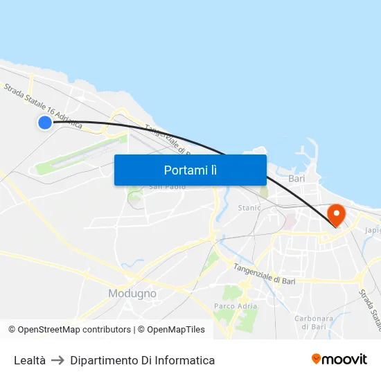 Lealtà to Dipartimento Di Informatica map