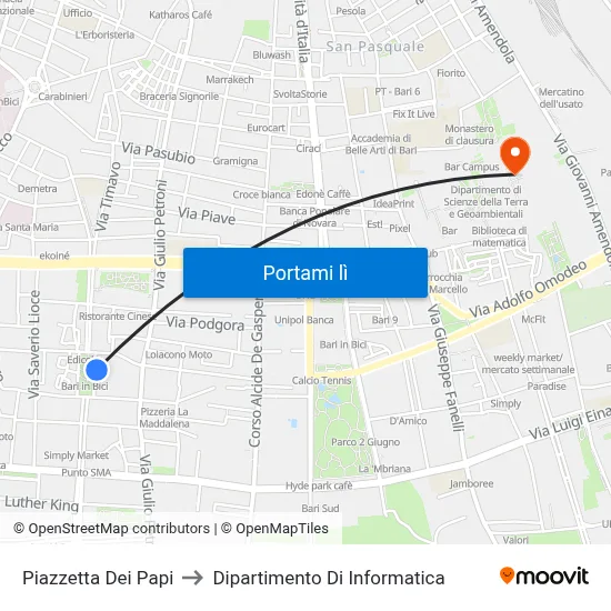 Piazzetta Dei Papi to Dipartimento Di Informatica map