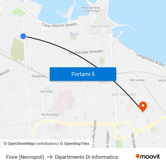 Fiore (Necropoli) to Dipartimento Di Informatica map