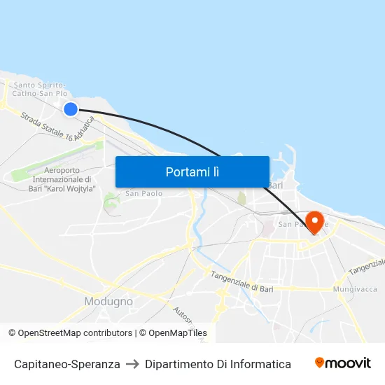 Capitaneo-Speranza to Dipartimento Di Informatica map