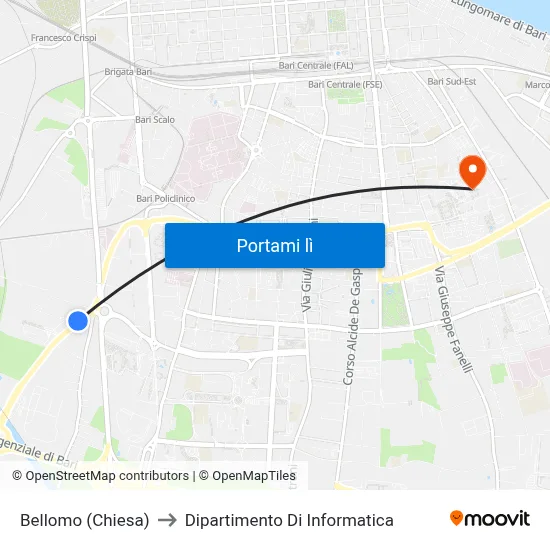 Bellomo (Chiesa) to Dipartimento Di Informatica map