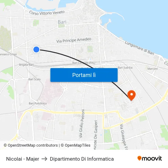 Nicolai - Majer to Dipartimento Di Informatica map