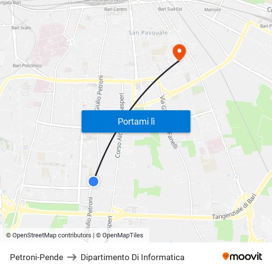 Petroni-Pende to Dipartimento Di Informatica map