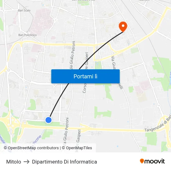 Mitolo to Dipartimento Di Informatica map