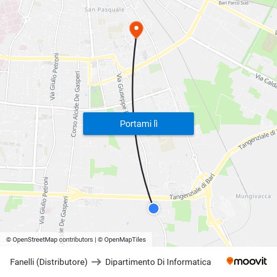 Fanelli (Distributore) to Dipartimento Di Informatica map