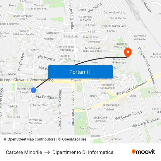 Carcere Minorile to Dipartimento Di Informatica map