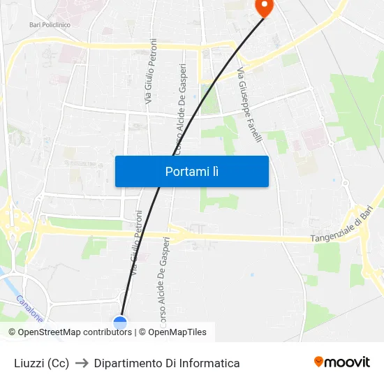 Liuzzi (Cc) to Dipartimento Di Informatica map