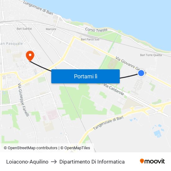 Loiacono-Aquilino to Dipartimento Di Informatica map