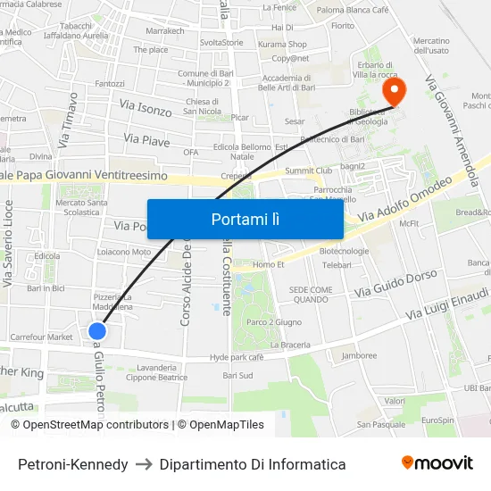 Petroni-Kennedy to Dipartimento Di Informatica map