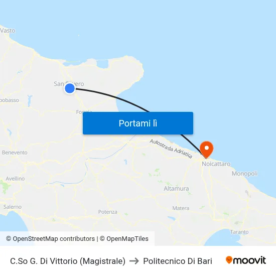 C.So G. Di Vittorio (Magistrale) to Politecnico Di Bari map