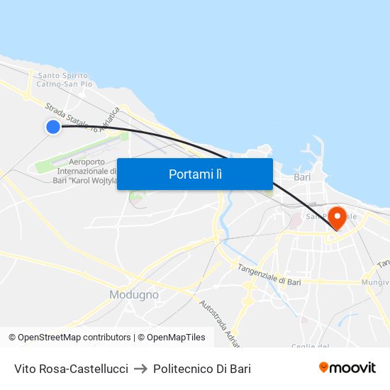 Vito Rosa-Castellucci to Politecnico Di Bari map