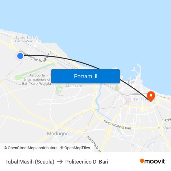 Iqbal Masih (Scuola) to Politecnico Di Bari map