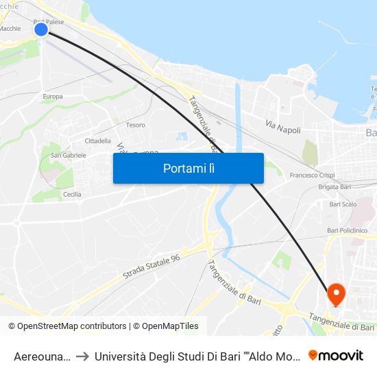 Aereounatica Militare to Università Degli Studi Di Bari ""Aldo Moro"" - Facoltà Di Economia E Commercio map