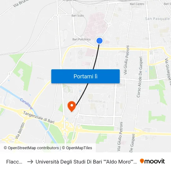 Flacco-Storelli to Università Degli Studi Di Bari ""Aldo Moro"" - Facoltà Di Economia E Commercio map