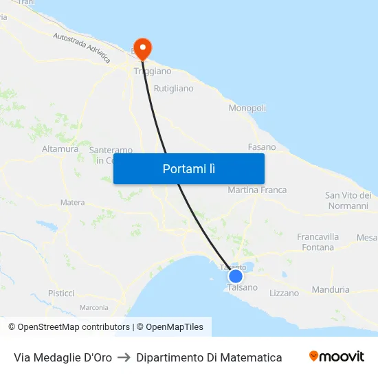 Via Medaglie D'Oro to Dipartimento Di Matematica map