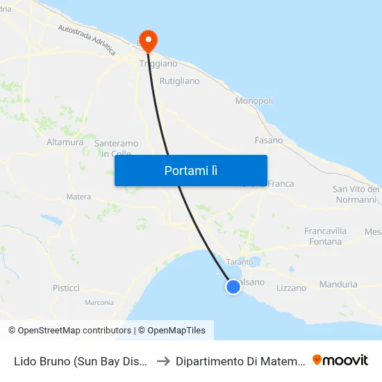 Lido Bruno (Sun Bay Discesa) to Dipartimento Di Matematica map