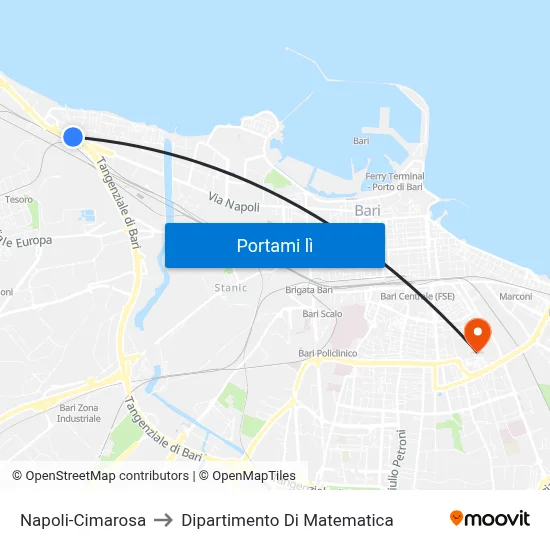 Napoli-Cimarosa to Dipartimento Di Matematica map