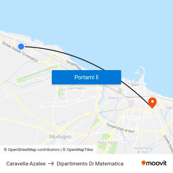 Caravella-Azalee to Dipartimento Di Matematica map
