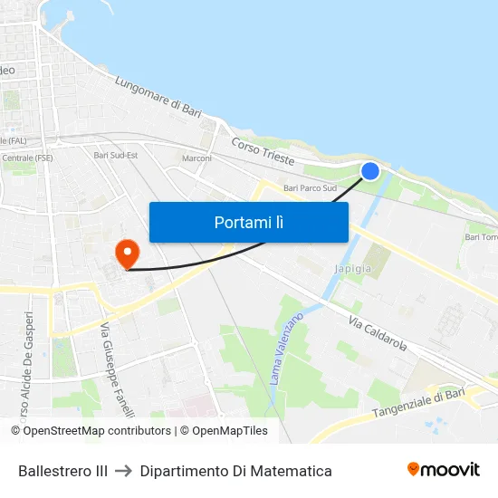 Ballestrero III to Dipartimento Di Matematica map