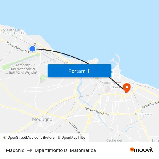 Macchie to Dipartimento Di Matematica map