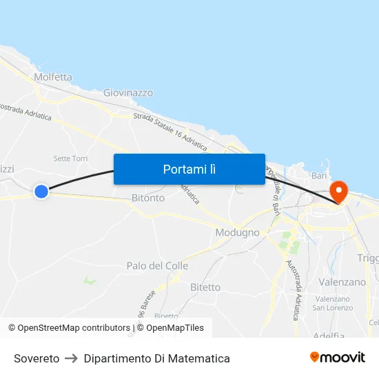 Sovereto to Dipartimento Di Matematica map