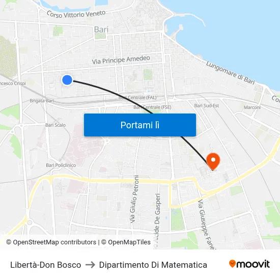 Libertà-Don Bosco to Dipartimento Di Matematica map