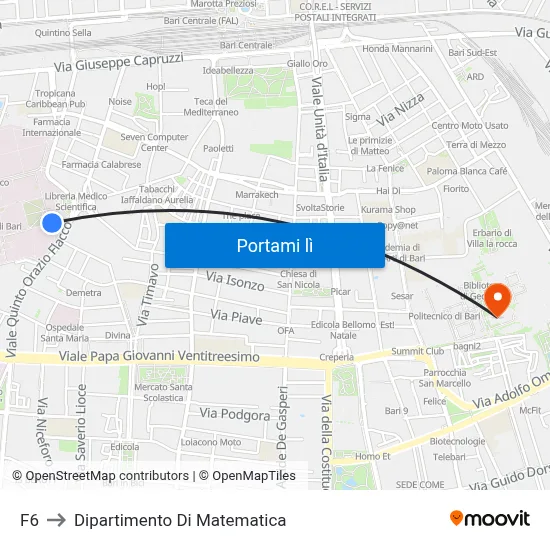F6 to Dipartimento Di Matematica map