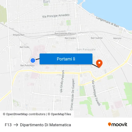 F13 to Dipartimento Di Matematica map