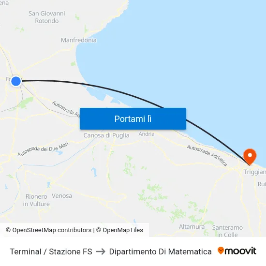 Terminal / Stazione FS to Dipartimento Di Matematica map