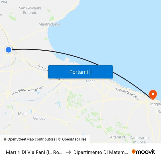 Martiri Di Via Fani (L. Rovelli) to Dipartimento Di Matematica map