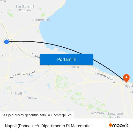 Napoli (Pascal) to Dipartimento Di Matematica map