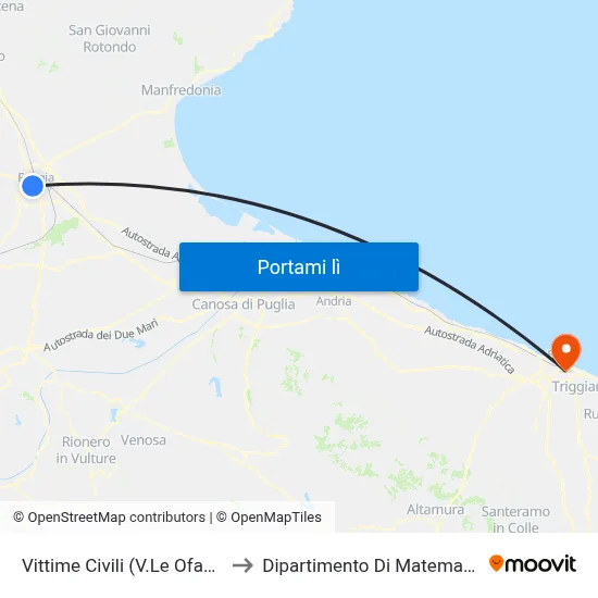 Vittime Civili (V.Le Ofanto) to Dipartimento Di Matematica map