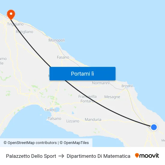 Palazzetto Dello Sport to Dipartimento Di Matematica map
