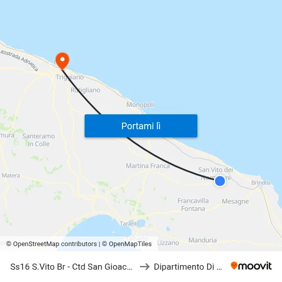 Ss16 S.Vito Br - Ctd San Gioacchino - Dir. Brindisi to Dipartimento Di Matematica map