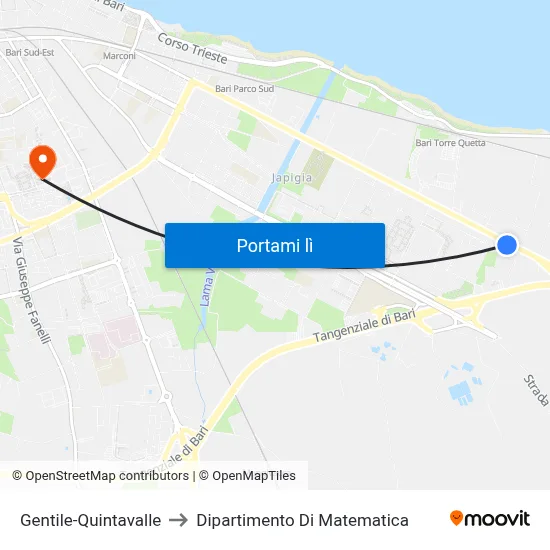 Gentile-Quintavalle to Dipartimento Di Matematica map