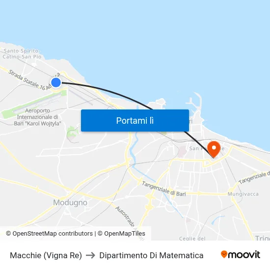 Macchie (Vigna Re) to Dipartimento Di Matematica map