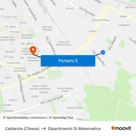 Caldarola (Chiesa) to Dipartimento Di Matematica map