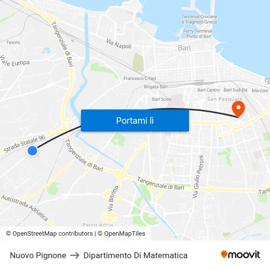 Nuovo Pignone to Dipartimento Di Matematica map