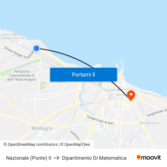 Nazionale (Ponte) II to Dipartimento Di Matematica map