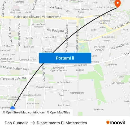 Don Guanella to Dipartimento Di Matematica map