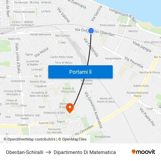 Oberdan-Schiralli to Dipartimento Di Matematica map