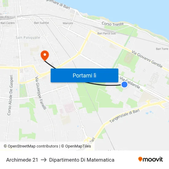 Archimede 21 to Dipartimento Di Matematica map