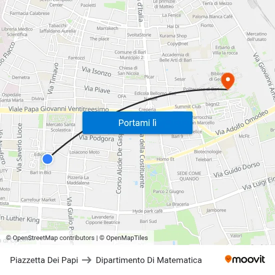 Piazzetta Dei Papi to Dipartimento Di Matematica map