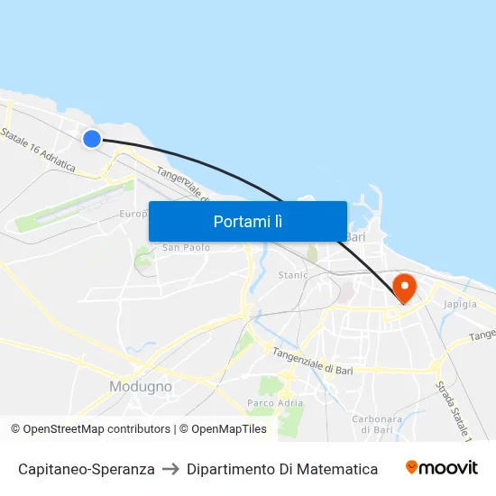 Capitaneo-Speranza to Dipartimento Di Matematica map